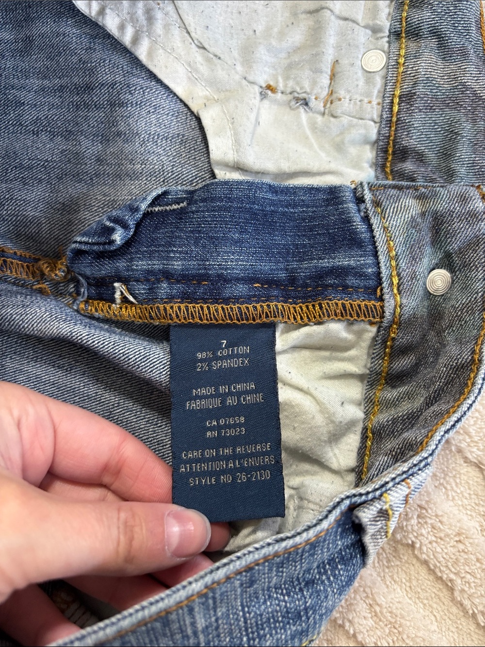 BONGO Y2K Blue Denim Mini Skirt with Camouflage Trim - Picture 5 of 11